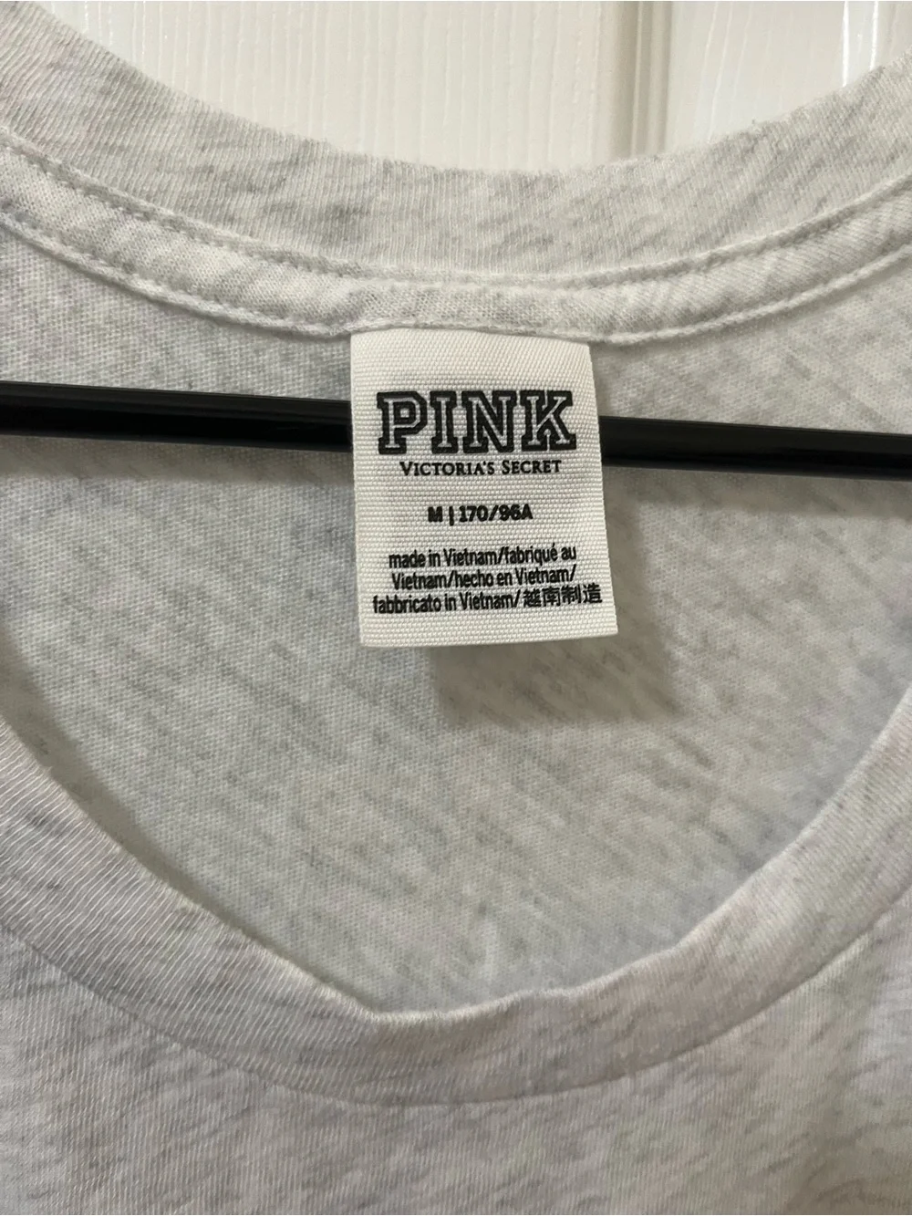 PINK Victoria's Secret Light Gray Tank with Sequin Stripes
